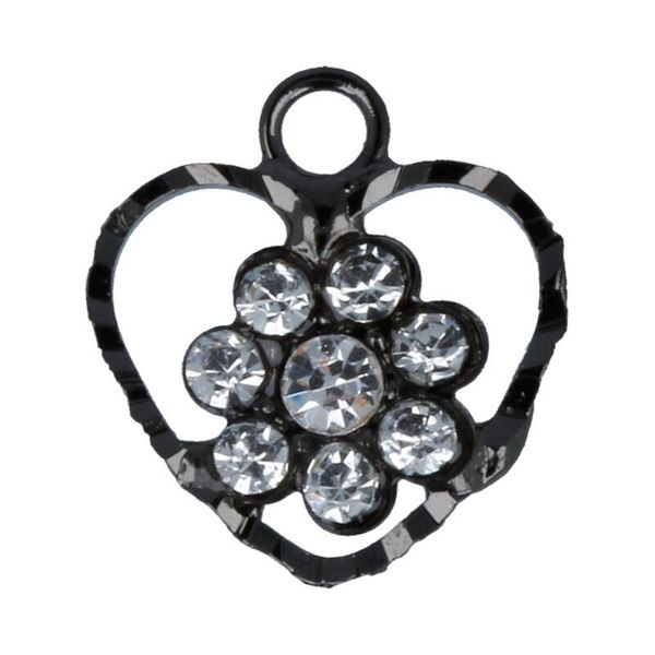 Подвеска для бижутерии 10х13 мм, 10 шт, 06 черн.никель (прозрачный), PT013, Torioni