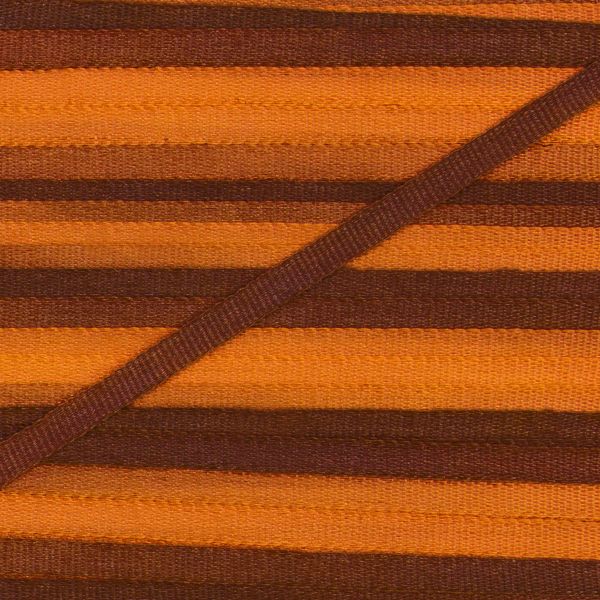 Лента (тесьма) шелковая 2.0 мм / 9.1±0.5 метров, M136 яр.оранжевый/коричневый, Gamma SRM-2