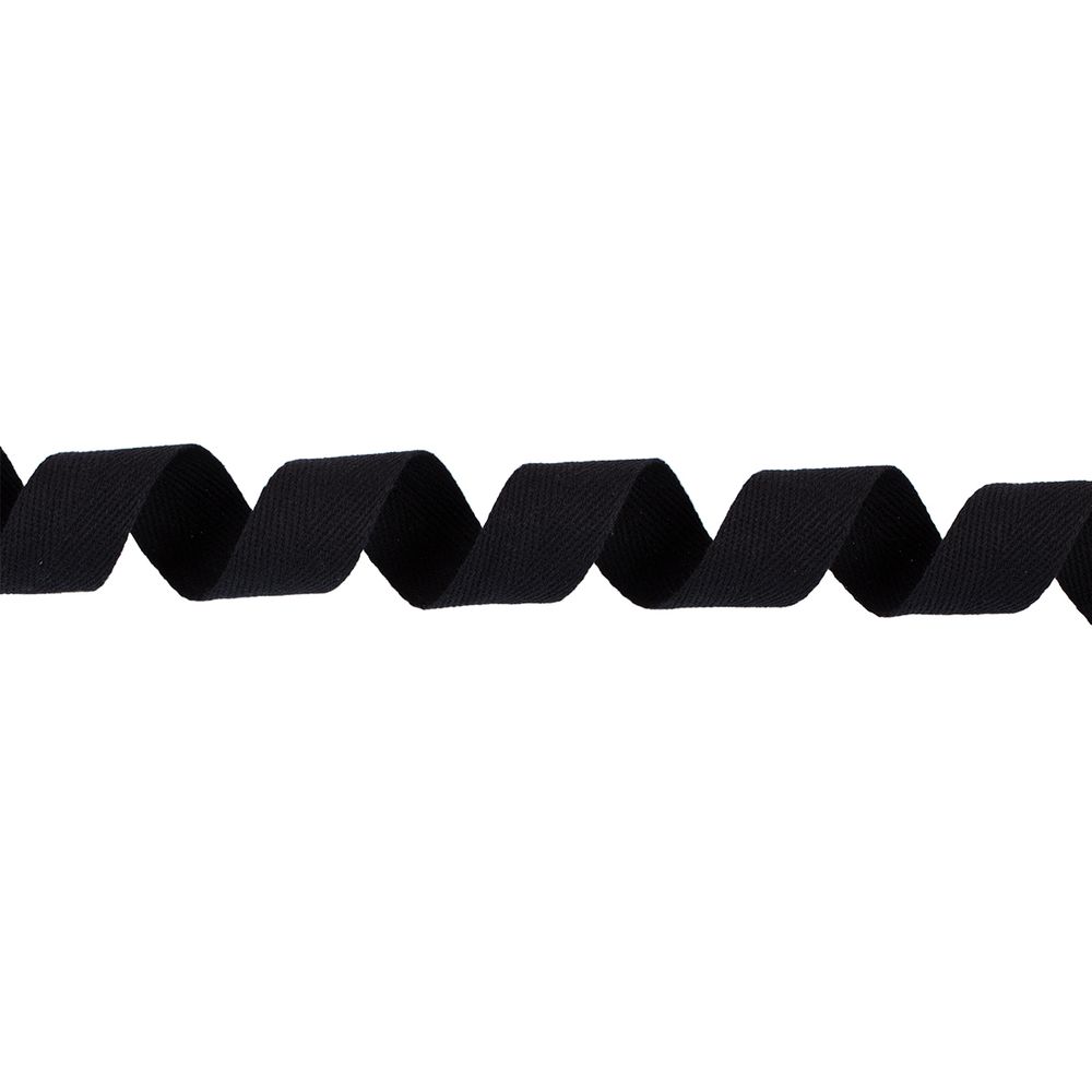 Тесьма (лента) киперная (100% х/б) 25 мм / 50 метров, черный/black, Gamma TCT-25