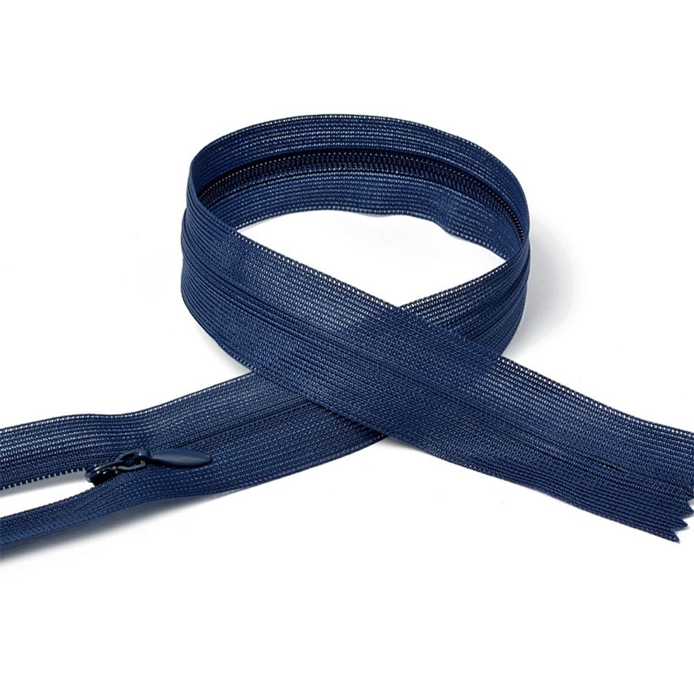 Молния потайная (скрытая) Т3 (3 мм) 1 зам., н/раз., 50 см, цв.F330 синий уп.50 шт Молния потайная (скрытая) Т3 (3 мм) 1 зам., н/раз., 50 см, цв.F330 синий уп.50 шт