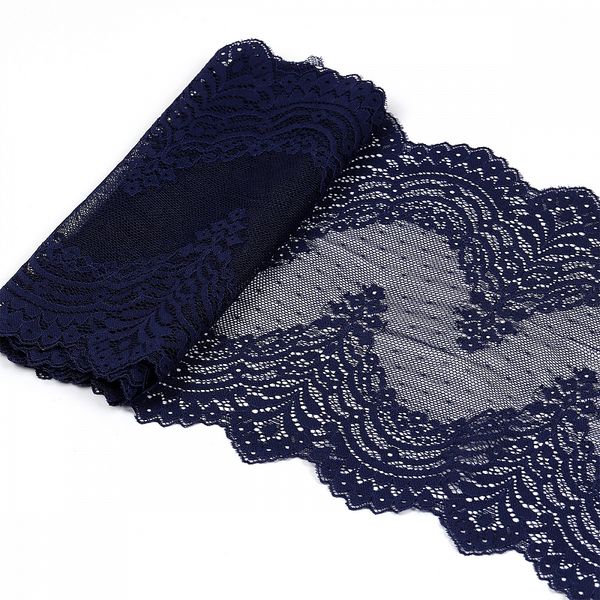Кружево бельевое эластичное 230 мм / 3 м, 8036 цв.S919 т.синий, Kruzhevo