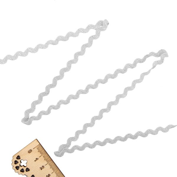 Тесьма вьюнчик с метанитью, 5 мм / 20 м (белый), С3584