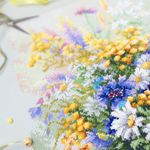 Набор для вышивания нитками Чудесная игла Premium 310-230, Черничное лукошко, 32х40 см