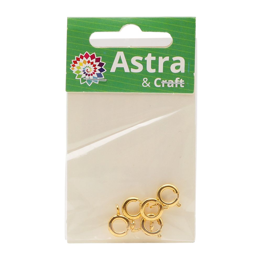 Замок для бус кольцо 9мм, 5 штук, Astra&Craft (яркое золото), 4AR240