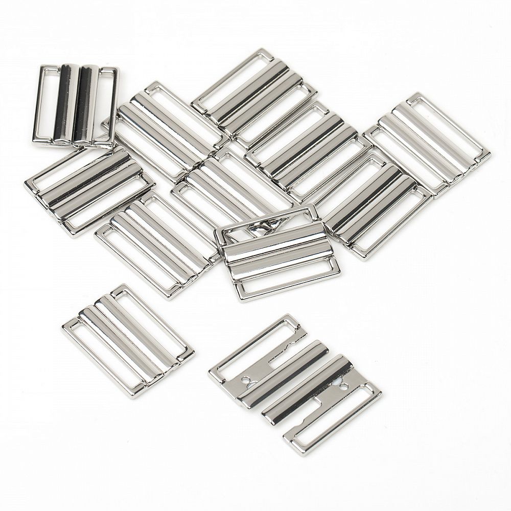 Пряжка-застежка для купальников металл 25.0 мм, 125SW цв.никель уп.10 шт