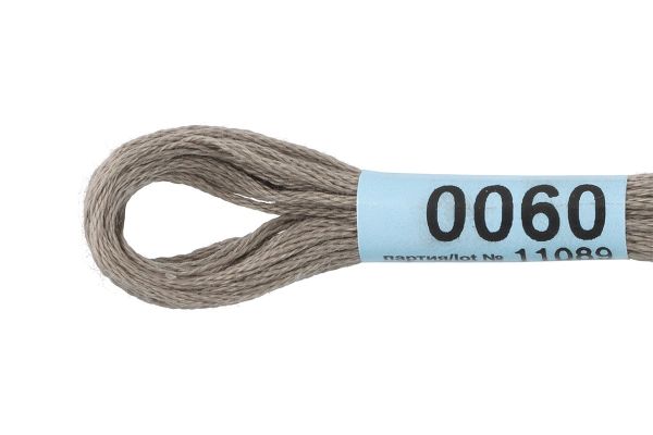 Мулине Gamma 100% хлопок, цв.0060 зел-серый, 24 мотка по 8 метров