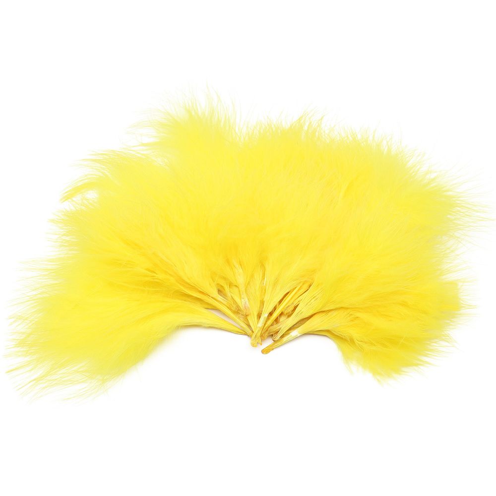 Перья декоративные 5-10см, 25 шт, H-36 желтый