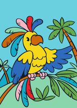 Набор для раскрашивания цветным песком №40 Попугай, 16.5х23 см, Hobbius SPT-01