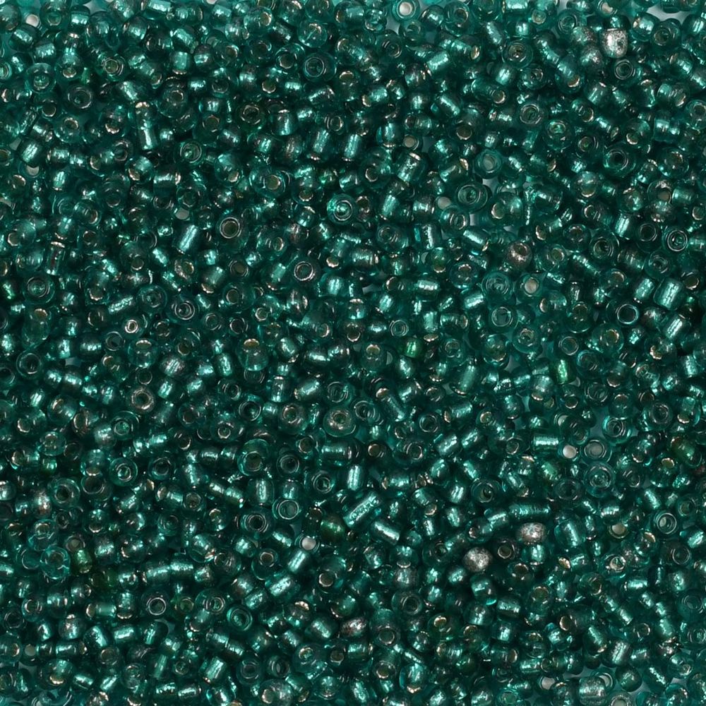 Бисер Astra&amp;Craft 11/0 (2.1 мм), 200 г (10х20 г), цв. 51А бирюзовый прозрачный с серебряным центром