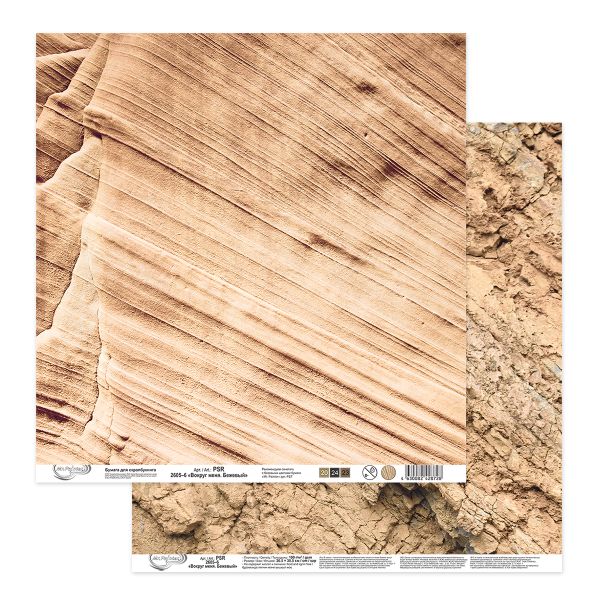 Бумага для скрапбукинга Вокруг меня. Бежевый 190 г/м², 30.5х30.5 см, 10 шт, 6, Mr.Painter PSR 2605