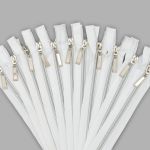 Молния спираль (витая) Т7 (7 мм) 2 зам., разъем., 100 см, никель / белый, 10 шт