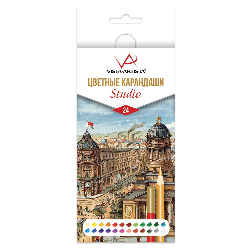 Цветные карандаши набор заточенный 4х24 цв, Vista-Artista Studio VACPS-24