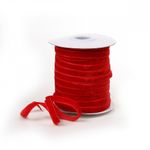Лента бархатная (тесьма) 06.0 мм / 22.86±1 метров, арт.6VR42 нейлон цв.т.красный