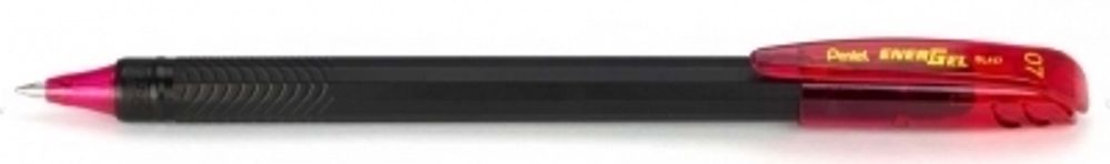 Ручка гелевая Energel черный корпус 0.7 мм, 12 шт, BL417-BX красный стержень, Pentel