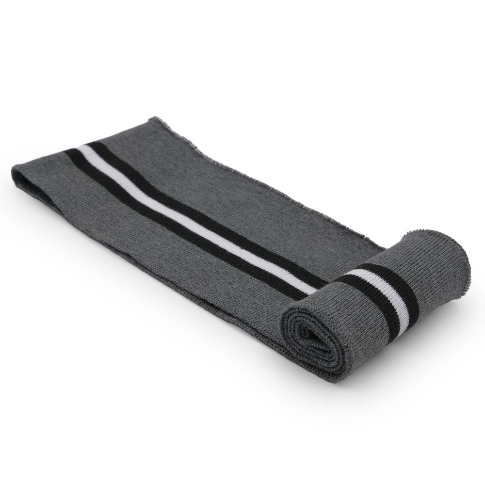 Подвяз (довяз) трикотажный 7.5х80 см, однослойный в полоску, серый/черный/белый