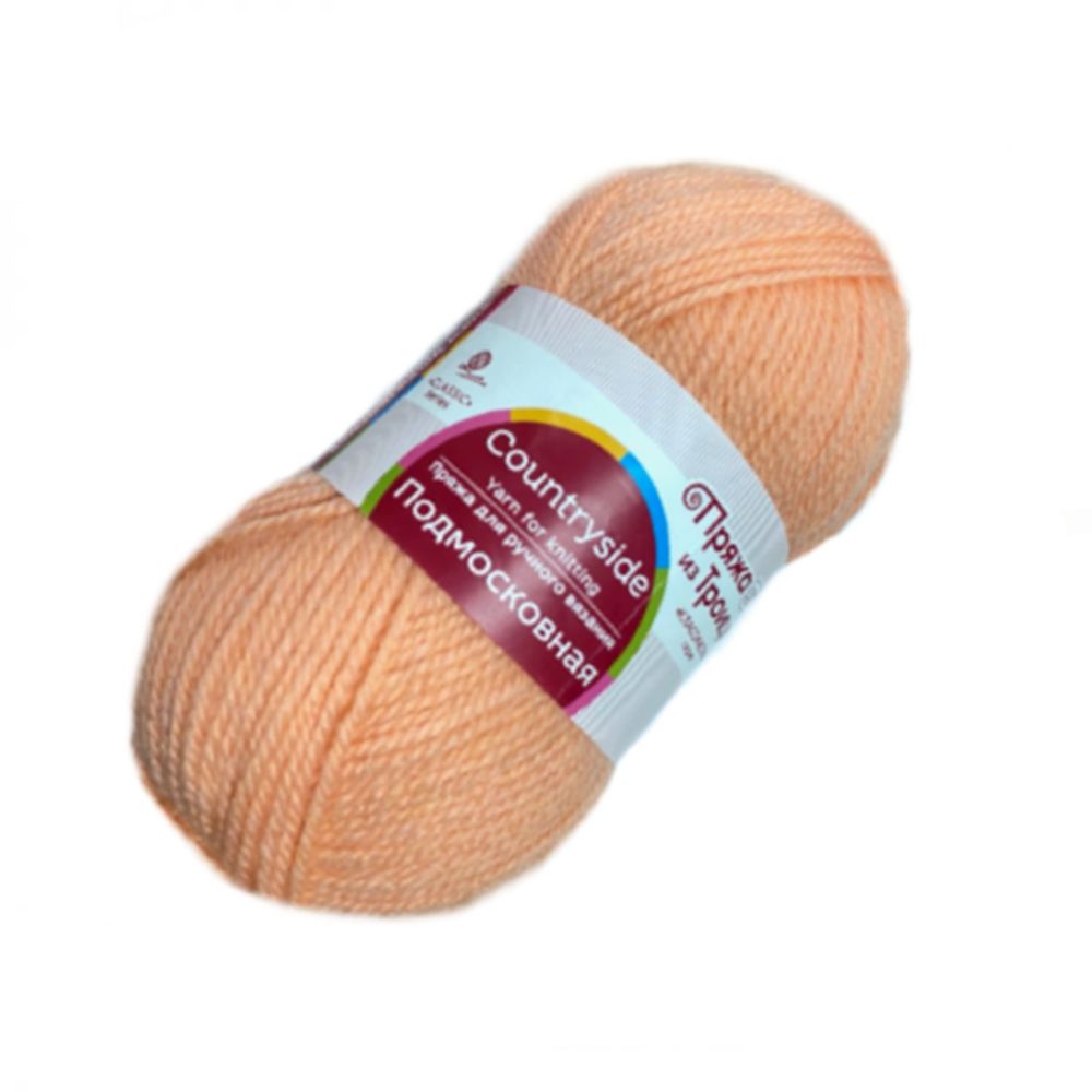 Пряжа Троицкая Подмосковная / уп.10 мот. по 100 г, 250 м, 0018 персик