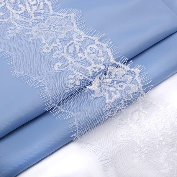 Кружево шантильи (реснички) на сетке 100 мм, белый, 3 метра, S090490