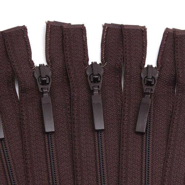 Молния спираль (витая) Arta Т5 (5 мм) 1 зам., разъем., 40 см, цв. 141 т.коричневый, уп.5 шт