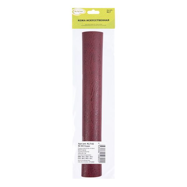 Кожа искусственная 310 г/м², 50х33 см, №002 бордо, Mr.Painter KLT-02