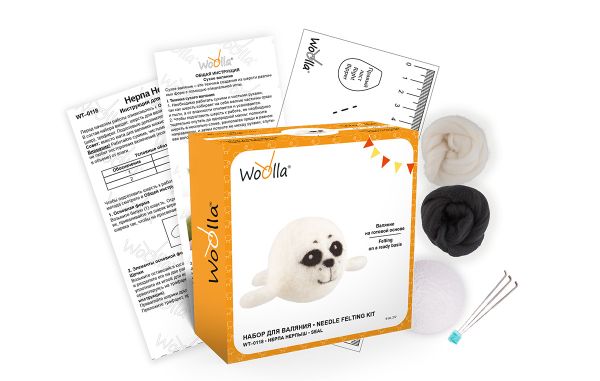 Набор для валяния Woolla, Нерпа Нерпыш, Woolla WT-0118