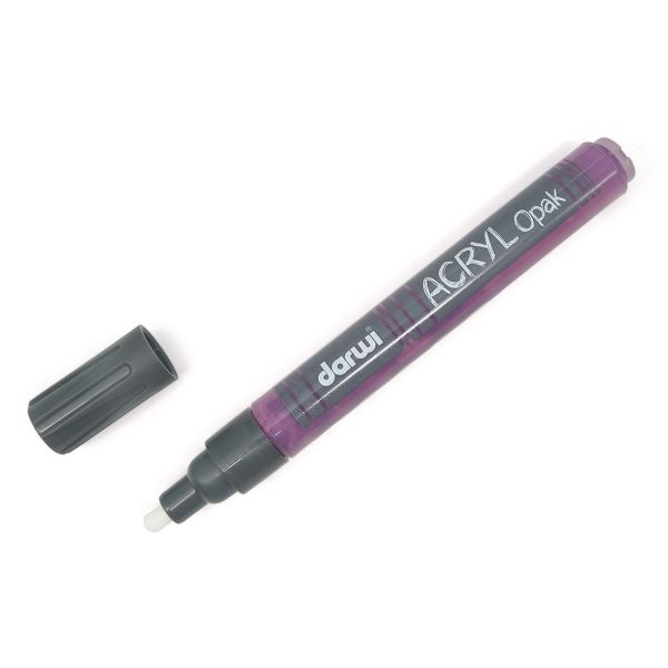 Маркер акриловый Darwi OPAK, 3мм (укрывистый) (962 пурпурный) DA0220013