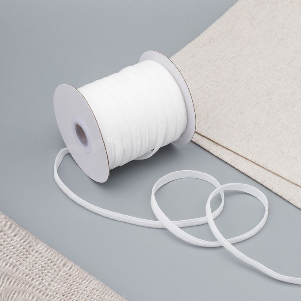 Лента бархатная (тесьма) 06.0 мм / 32.9±2 метров, 0081-0701 (8501 белый)