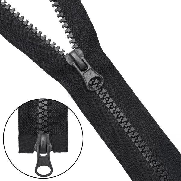 Молния трактор Т5 (5 мм) 2 зам., разъем., 80 см, 580 черный, 10 шт