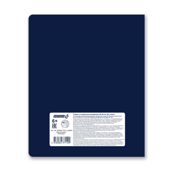 Тетрадь со справочным материалом Линия успеха, софт тач ламинация + тиснение фольгой, A5+ 48 л. на скобе 65 г/м², белизна 100%, 10 шт, линия, 000576 Литература, Светоч 48ТПСК5_126_2_2