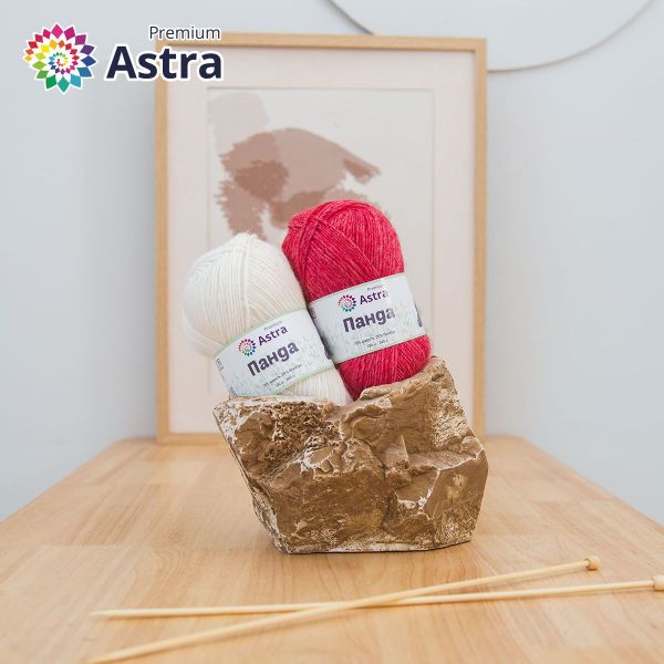 Пряжа Astra Premium (Астра Премиум) Панда (Panda) / уп.2 мот. по 100 г, 240 м, 151 красный