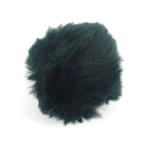 Помпон из искусственного меха 80 мм, изумрудный, 2 шт, FRT7-8XG203
