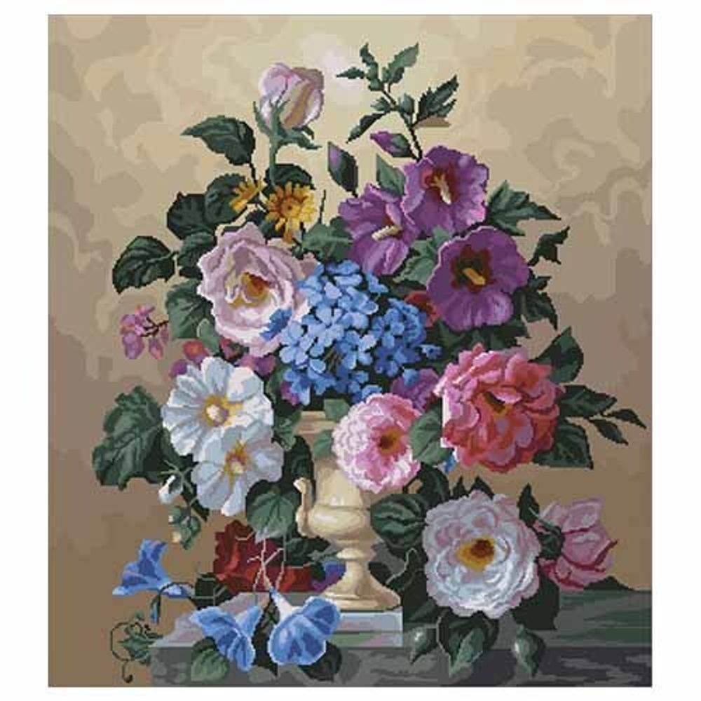 Набор для вышивания нитками Нитекс, Букет 42х47 см, 7706487