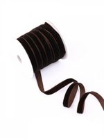 Лента бархатная (тесьма) 10.0 мм / 22.86±1 метров, арт.10VR72 нейлон цв.коричневый