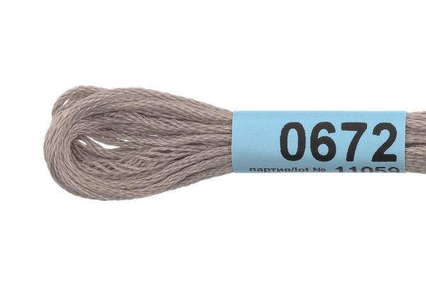 Мулине Gamma 100% хлопок, цв.0672 роз-серый, 24 мотка по 8 метров