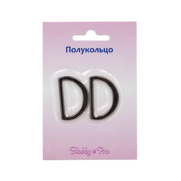 Полукольцо литое металл внутр. 25 мм (внешн. 30х20 мм), 2 шт, Hobby&Pro, чер.никель