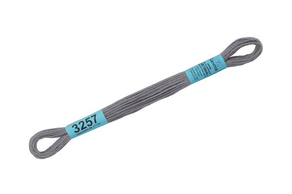 Мулине Gamma 100% хлопок, цв.3257 серый, 24 мотка по 8 метров