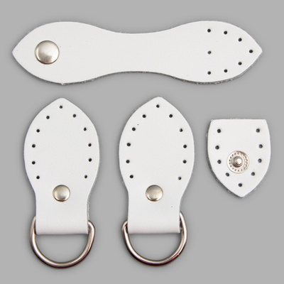 Набор для сумки Застежка 2.5х10.1 см -, 1 шт, петельки 3х5.5 см -, 2 шт, 100% кожа, 88 белый, 1402