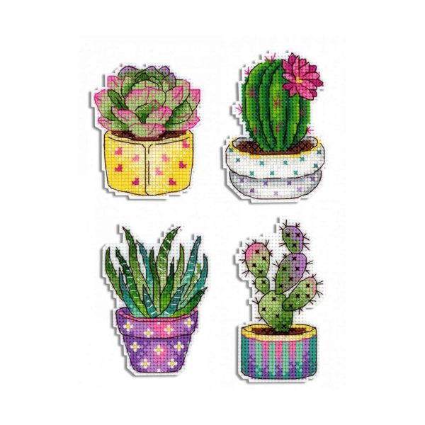 Набор для вышивания нитками МП Студия, магнит Веселые ребята 8х6см