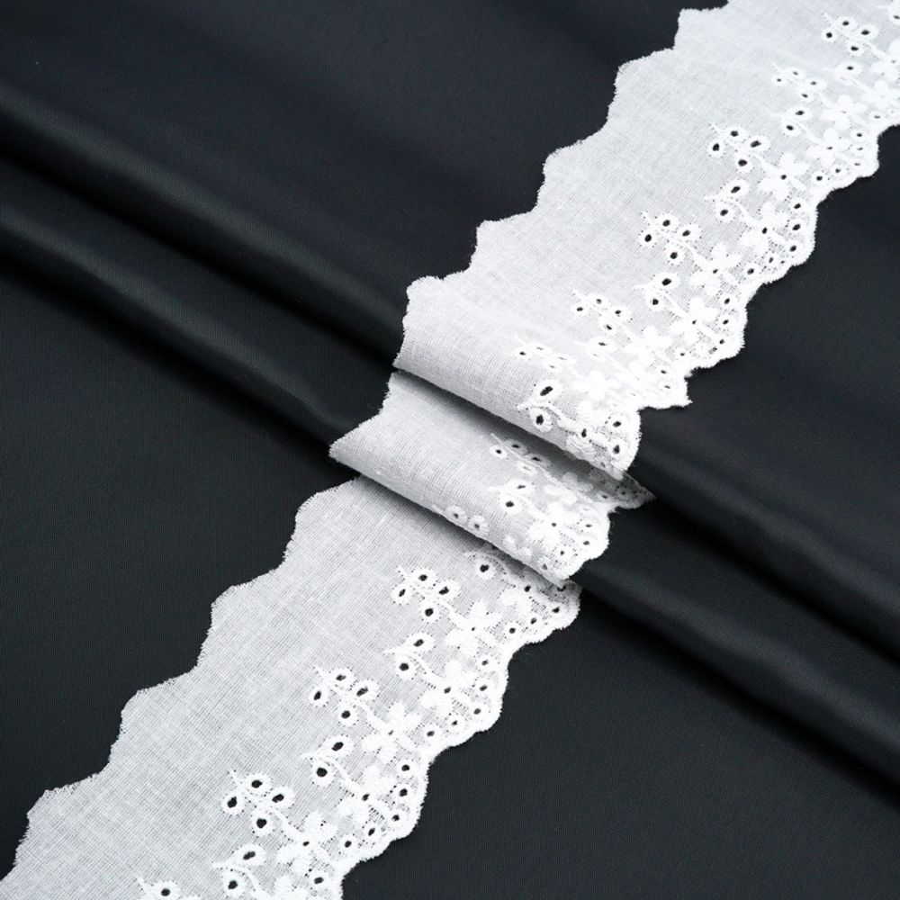 Кружево шитьё х/б 58 мм / 3.4 метра, цвет неотбеленный