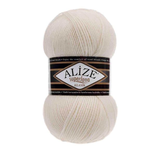 Пряжа Alize (Ализе) Superlana klasik / уп.5 мот. по 100 г, 280м, 062 молочный A