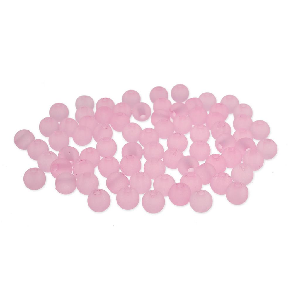 Бусины полупрозрачные матовые, 6 мм, 20гр, 170±10шт, Астра, 003 розовый