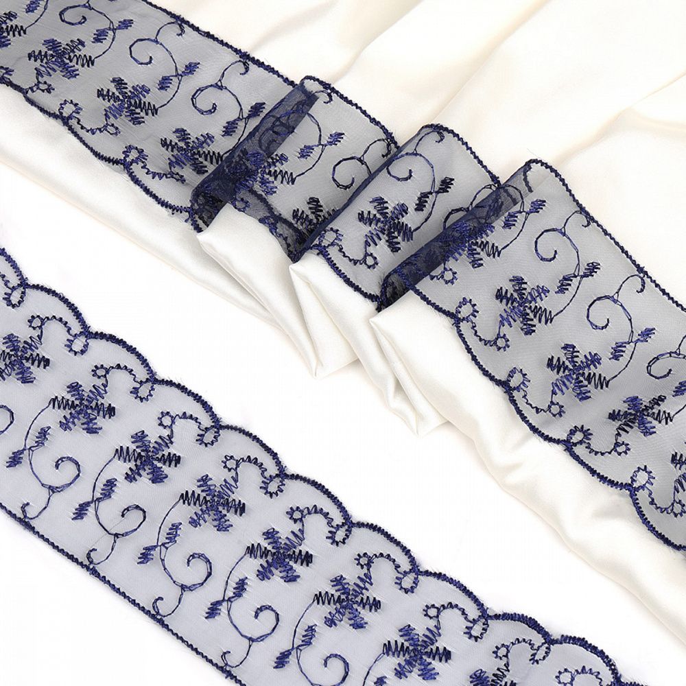 Кружево капроновое 65 мм / 13.7 м, 30011 цв.154 т.синий, Kruzhevo