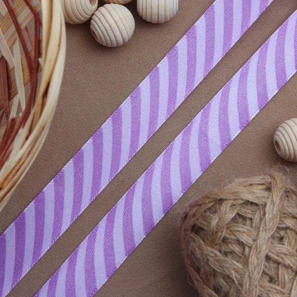 Лента атласная с рисунком 15.0 мм / 3 метра, Диагональ (фиолетовый), Globus