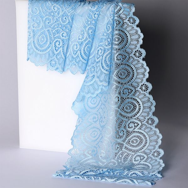 Кружево бельевое эластичное 180 мм / 3 м, TBY.L1351, цв.L3090 голубой, Kruzhevo