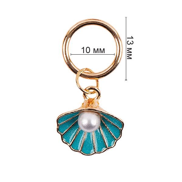 Кольца маркировочные металл, 6 шт, №01 с подвесками море, Gamma MKK-06