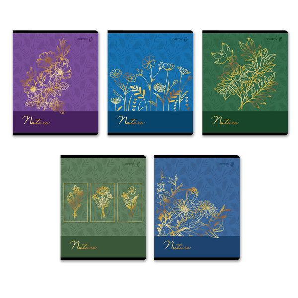 Тетрадь ученическая общая, тиснение золотой фольгой, A5 48 л. на скобе 65 г/м², белизна 100% 10 шт клетка, 01514 Золотые моменты, Светоч Т199