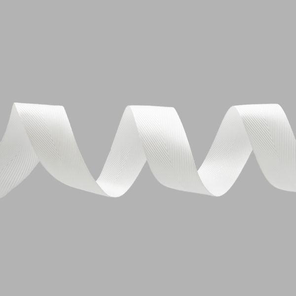 Лента декоративная ёлочка 40.0 мм / 20±1 метров, 01 белый