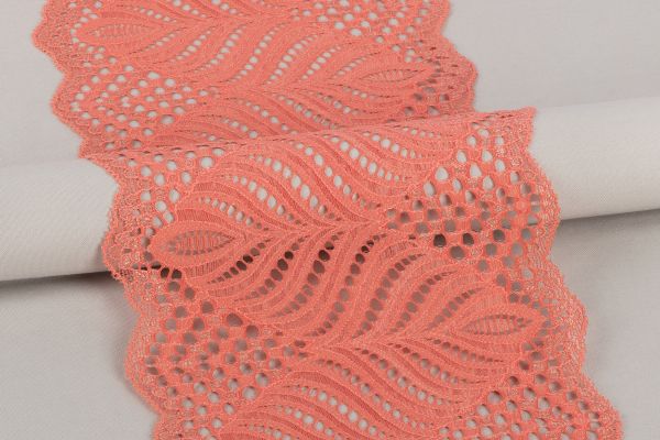 Кружево бельевое эластичное 165 мм / 20 м, Турция, коралловый, Blitz BLST-17