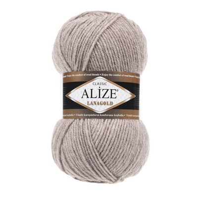 Пряжа Alize (Ализе) Lana Gold / уп.5 мот. по 100 г, 240м, 207 светло-коричневый A