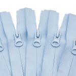 Молния спираль (витая) Т7 (7 мм) 1 зам., разъем., 60 см, скрытое звено, водонепрониц., 183 голубой, 5 шт