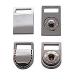 Застежка с кнопкой 10,5мм никель/цв. черный отстрочка мет, 4 шт